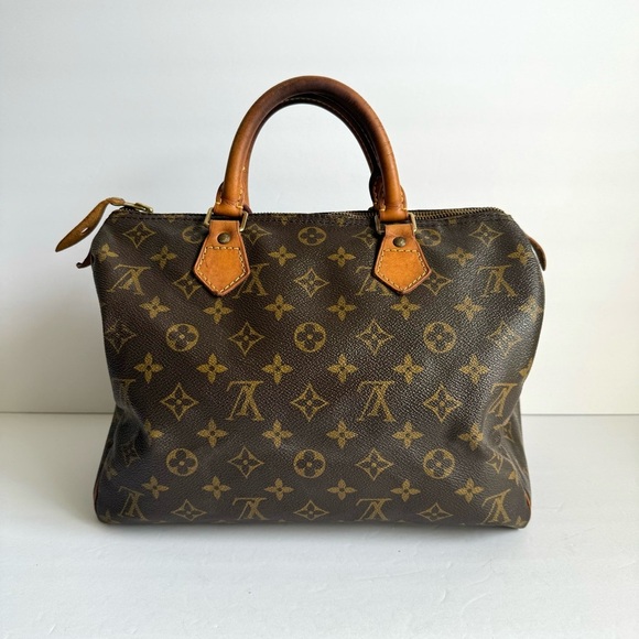 Louis Vuitton Speedy 30 Bag Vintage LV Monogram Canvas Top Handle Soft Purse - Picture 9 of 17
